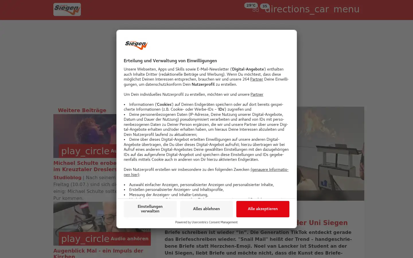 Screenshot of radiosiegen.de