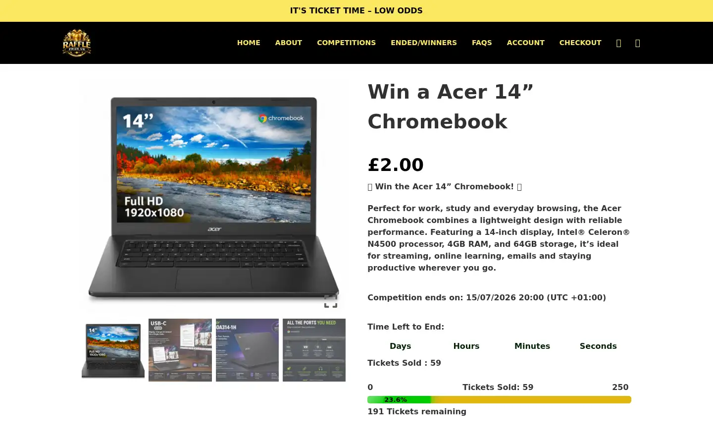 Screenshot of raffleprizeuk.co.uk