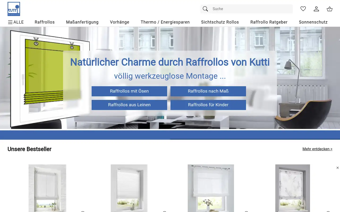 Screenshot of raffrollo-onlineshop.de