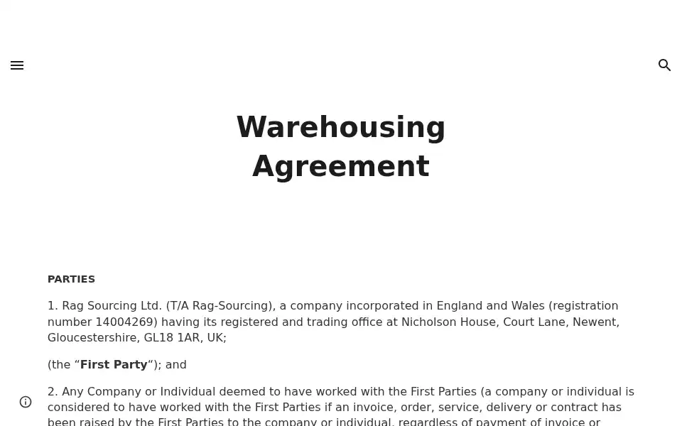 Screenshot of rag-sourcing.com
