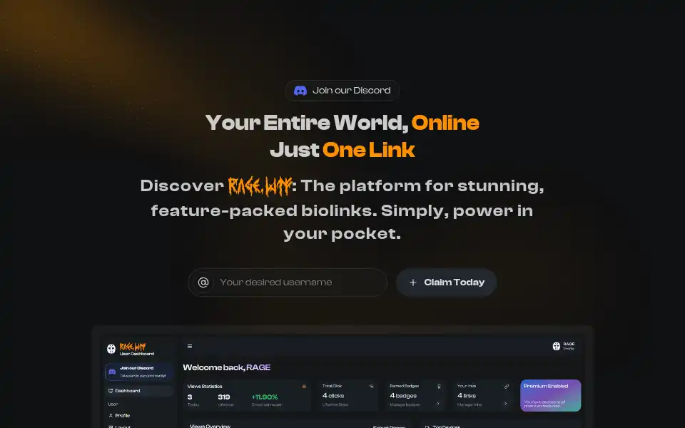Screenshot of rage.wtf
