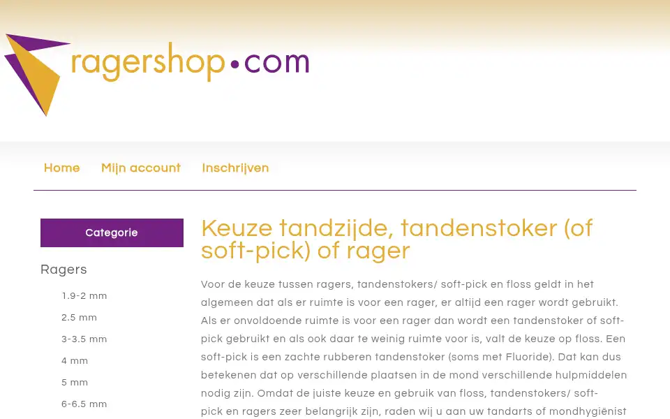 Screenshot of ragershop.nl