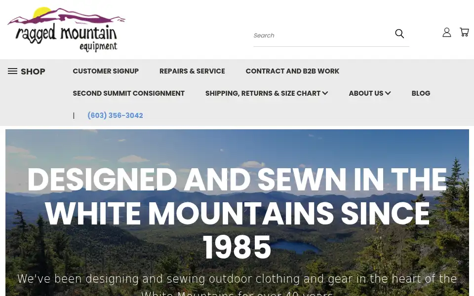 Screenshot of raggedmountain.com