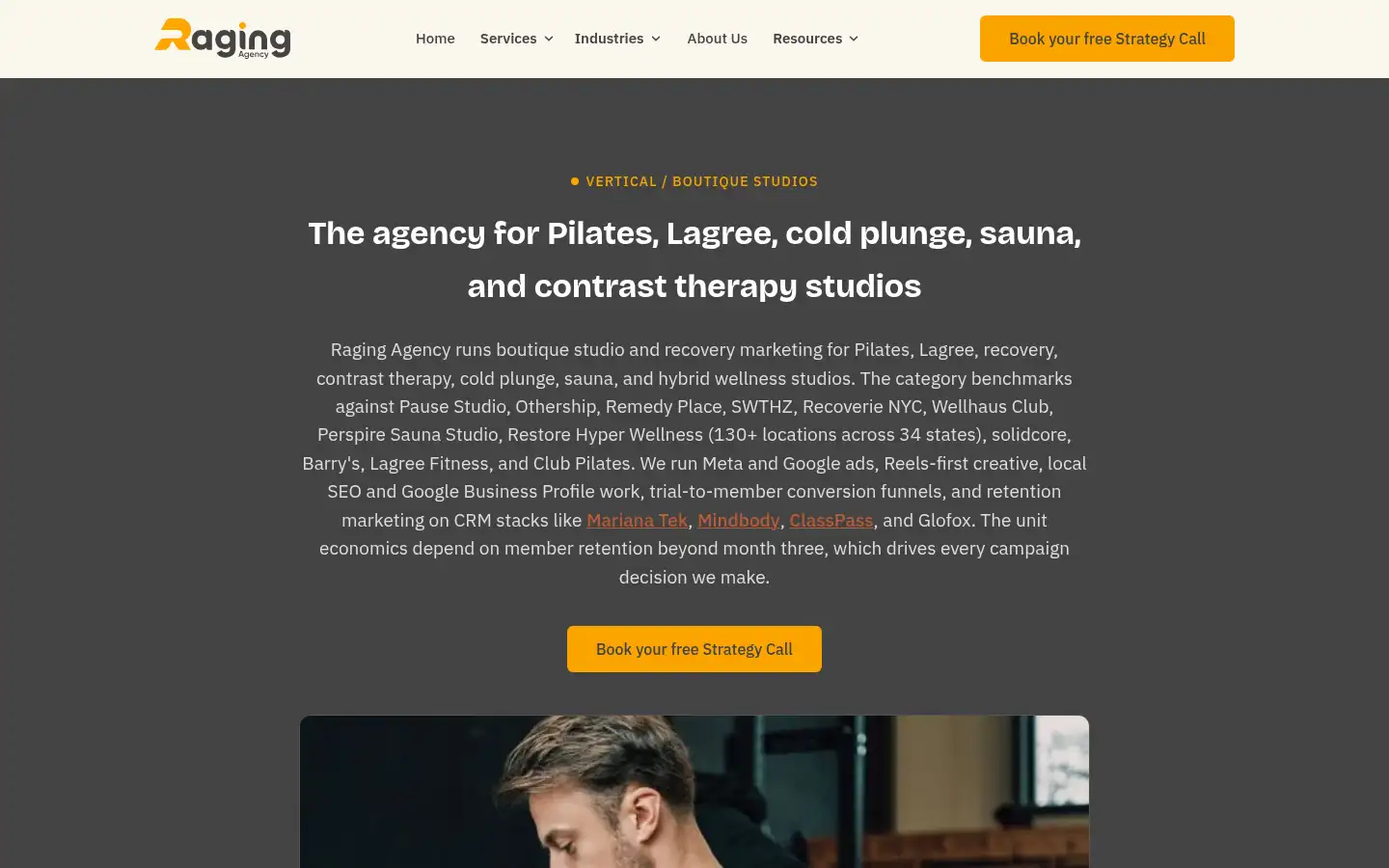 Screenshot of ragingagency.com