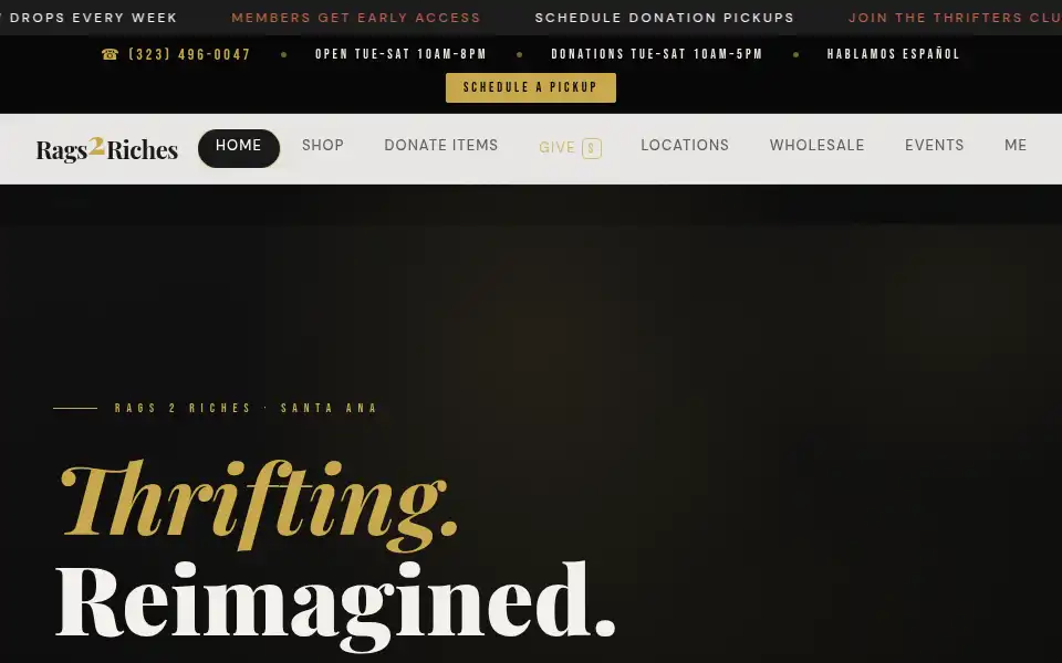 Screenshot of rags2riches.store