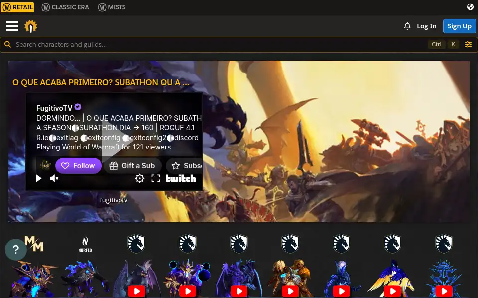 Screenshot of raider.io