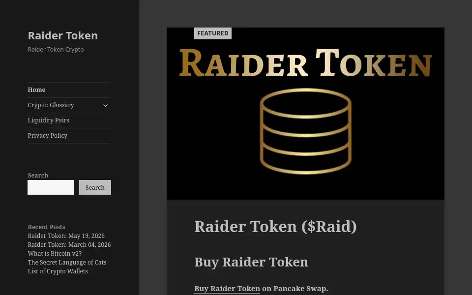 Screenshot of raidertoken.net