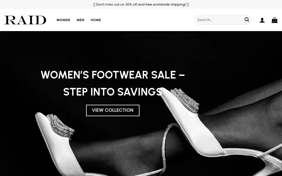 Screenshot of raidshop-uk.com