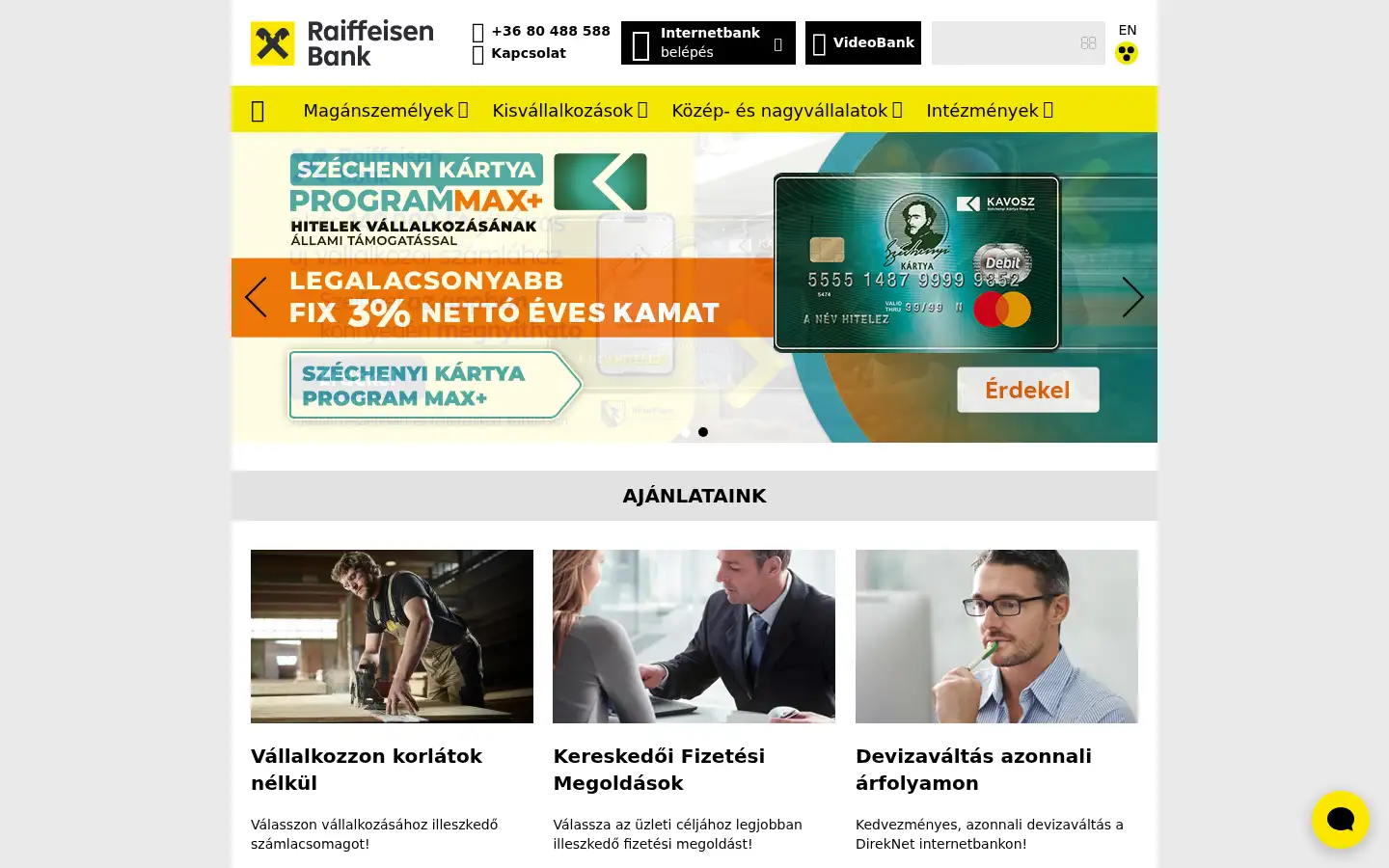 Screenshot of raiffeisen.hu