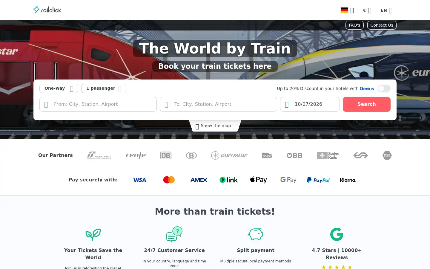 Screenshot of railclick.com