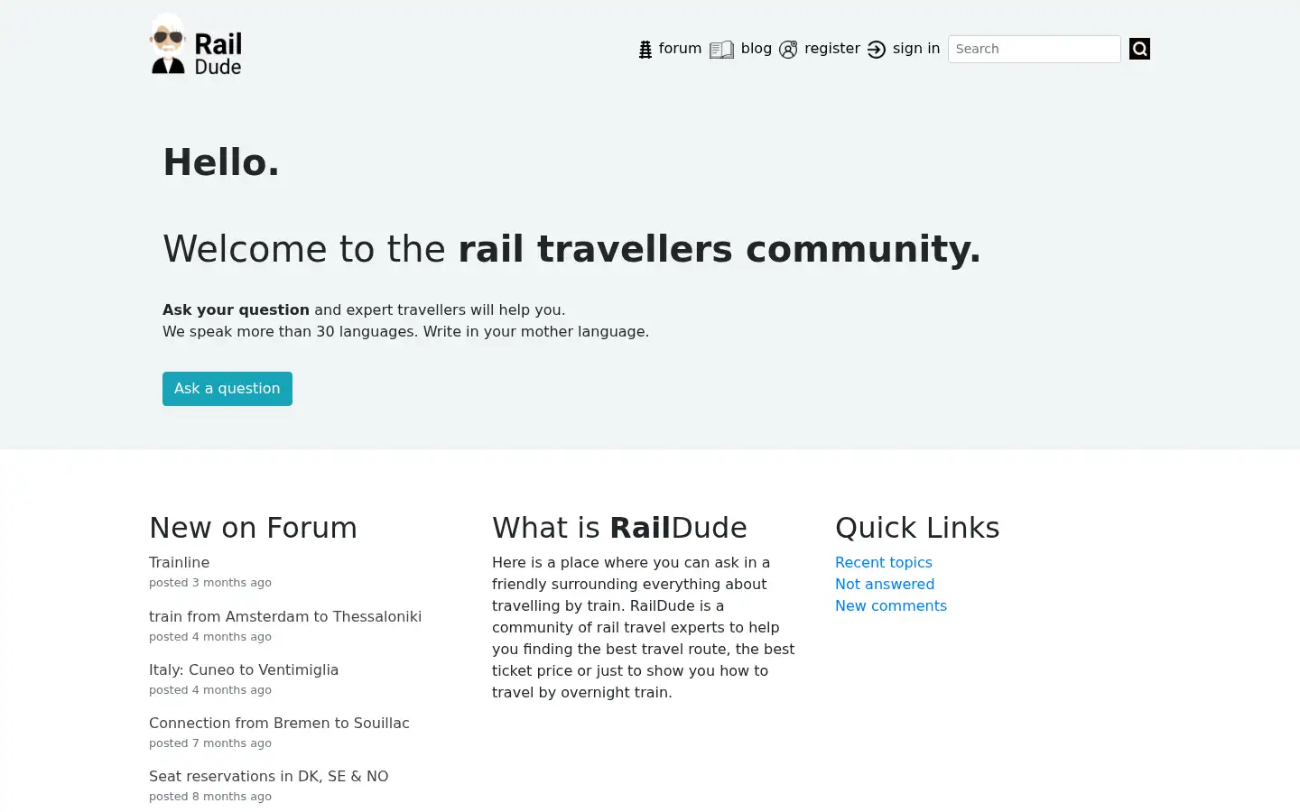 Screenshot of raildude.com