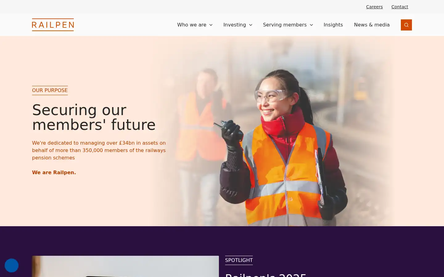 Screenshot of railpen.com