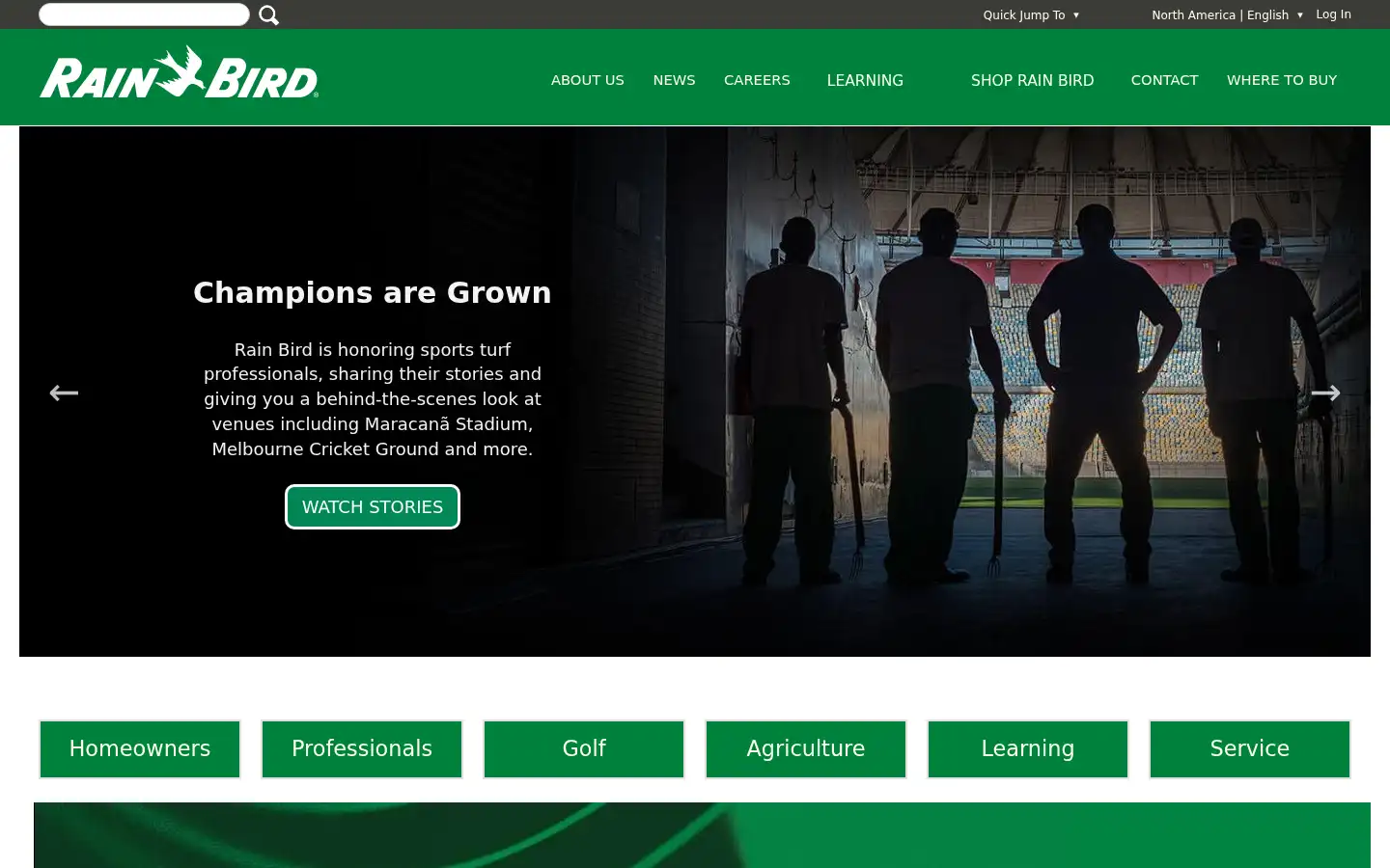 Screenshot of rainbird.com