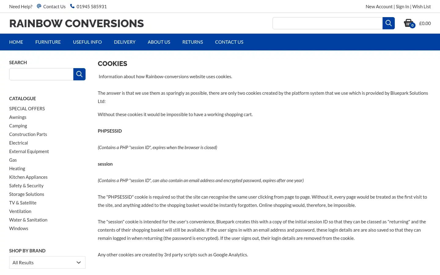 Screenshot of rainbow-conversions.co.uk