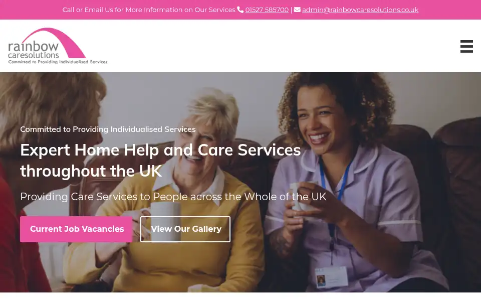 Screenshot of rainbowcaresolutions.co.uk