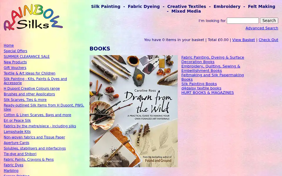 Screenshot of rainbowsilks.co.uk