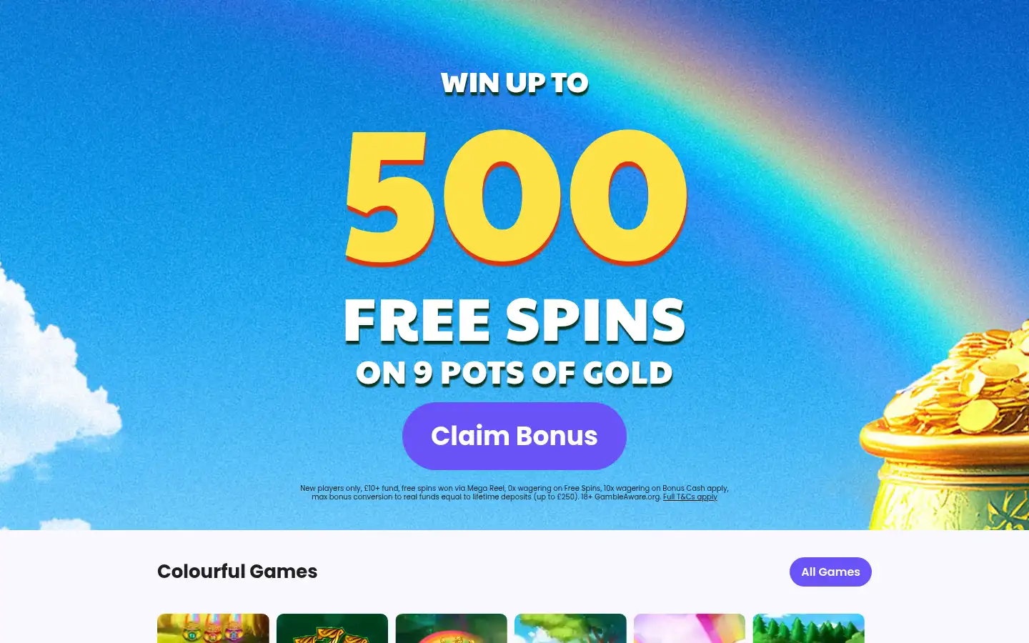 Screenshot of rainbowspins.com