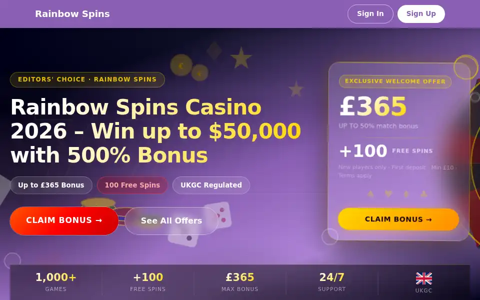 Screenshot of rainbowspinslogin.org