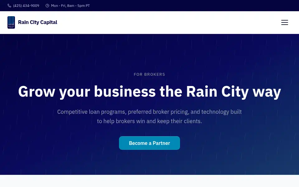 Screenshot of raincitycapital.com