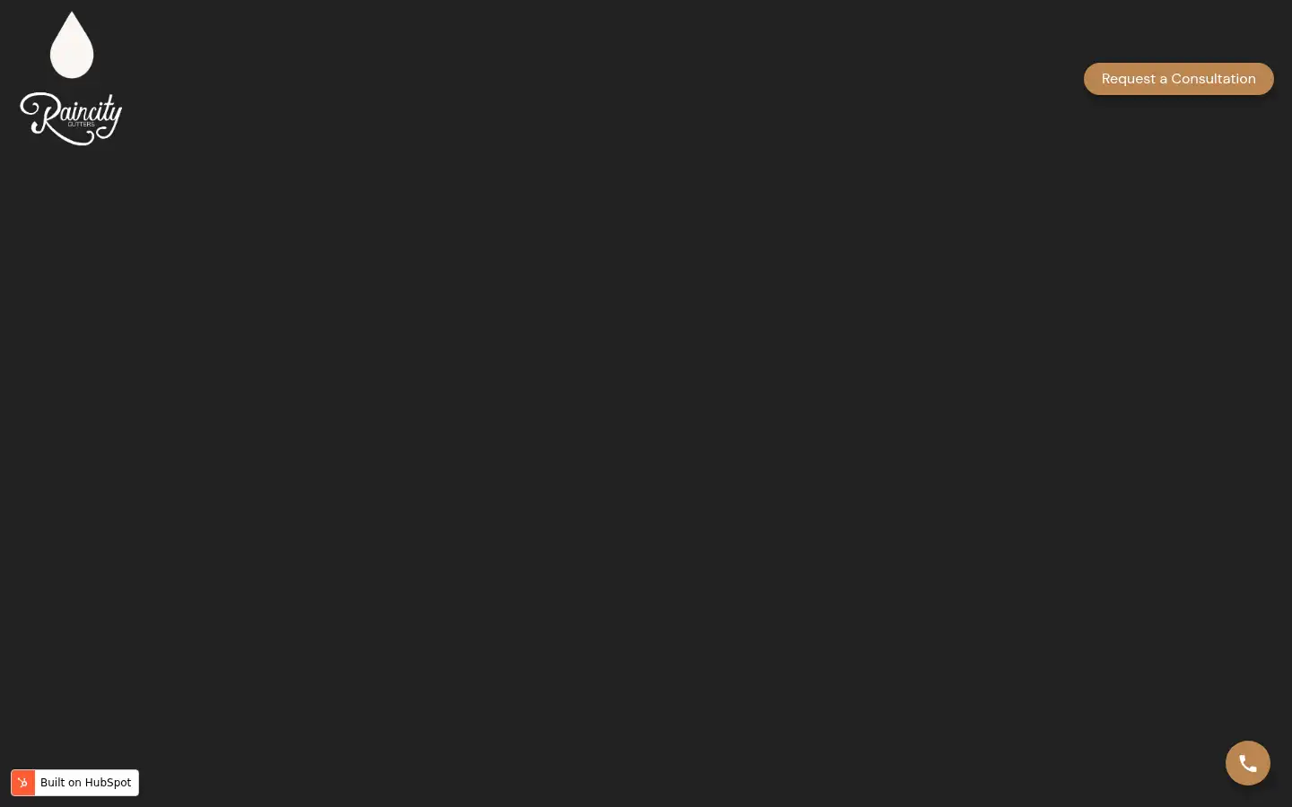Screenshot of raincitygutters.ca