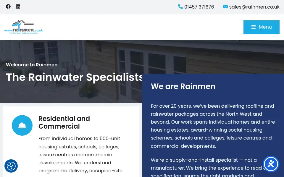 Screenshot of rainmen.co.uk