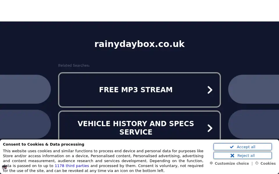 Screenshot of rainydaybox.co.uk