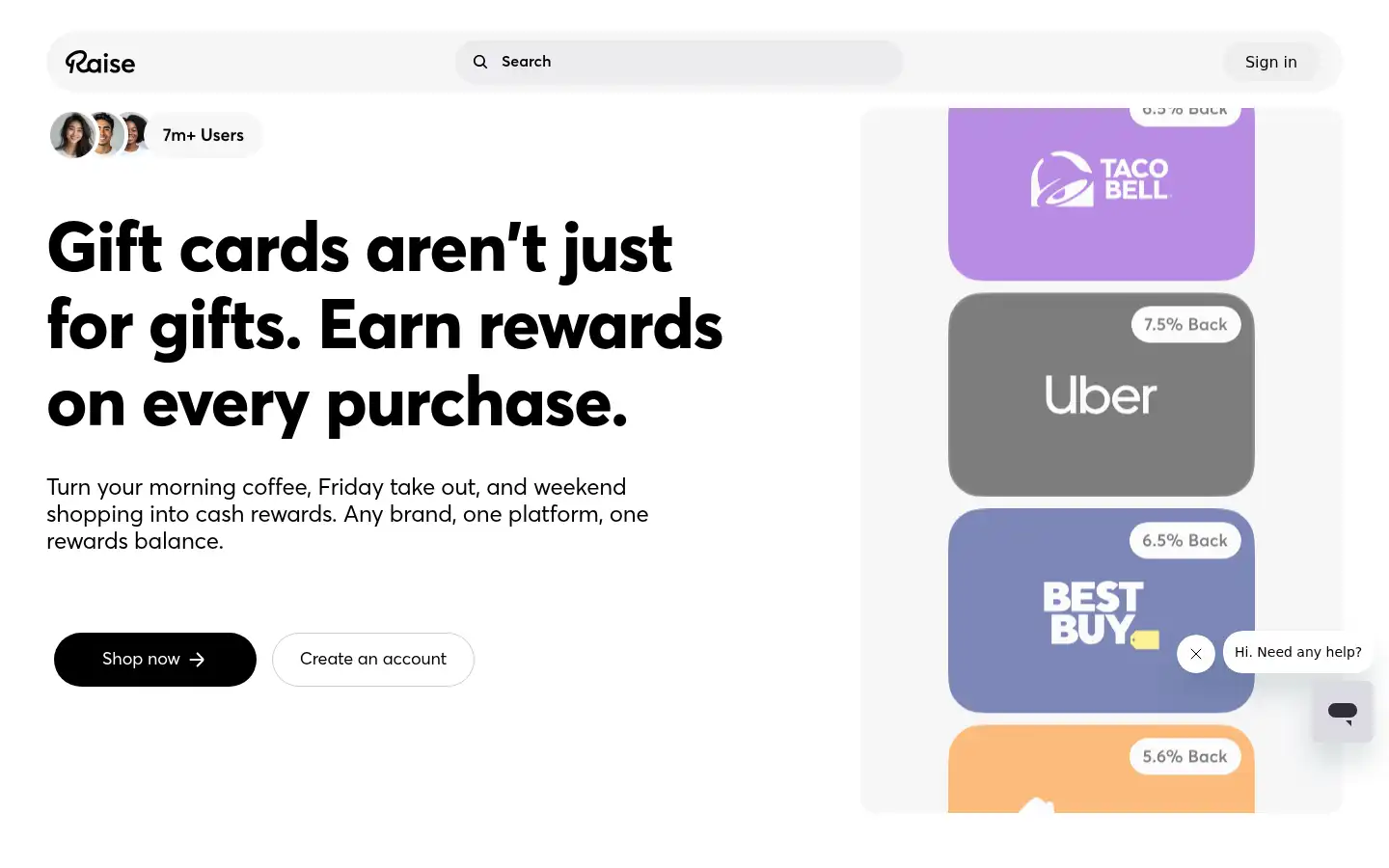 Screenshot of raise.com