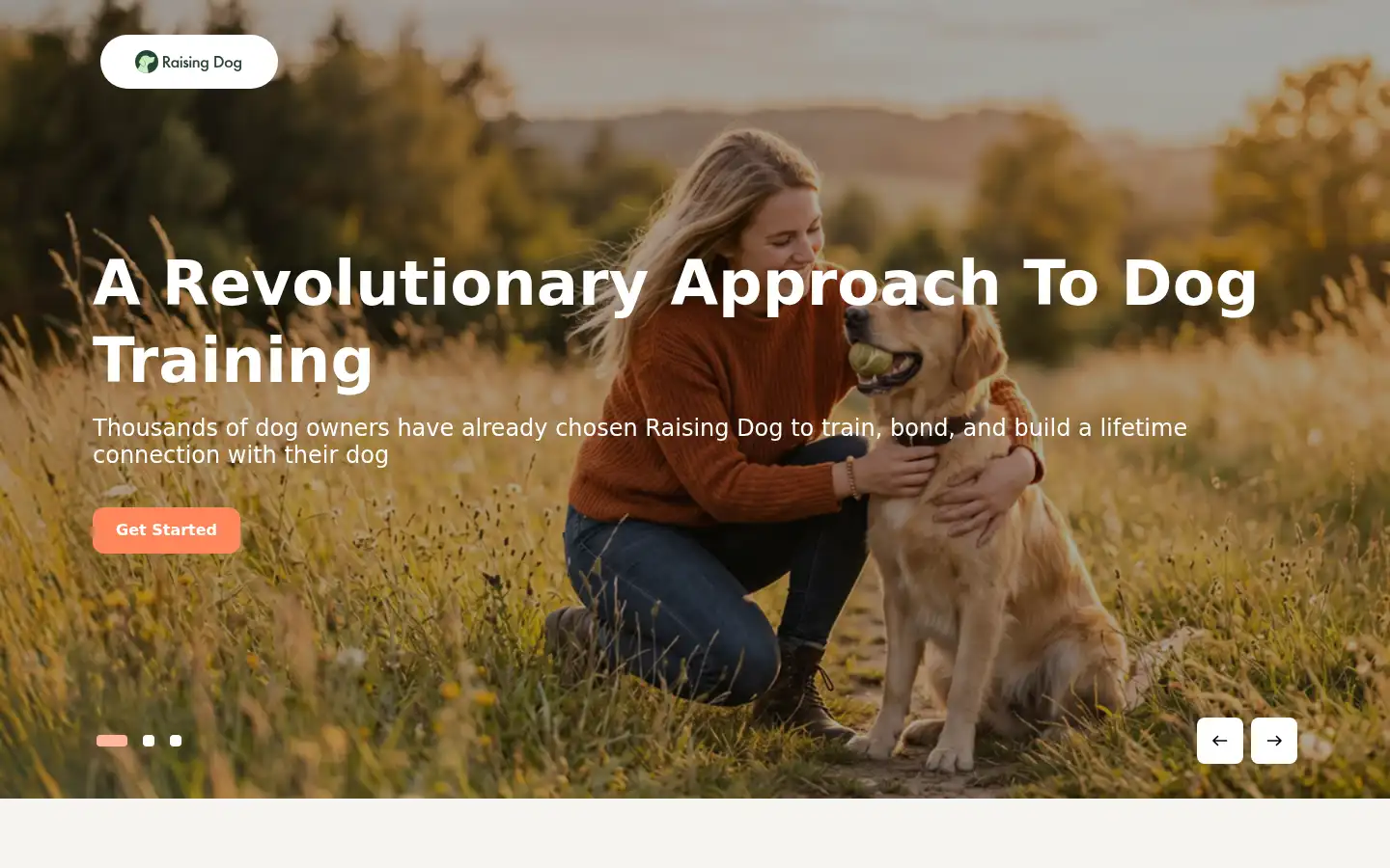 Screenshot of raising.dog