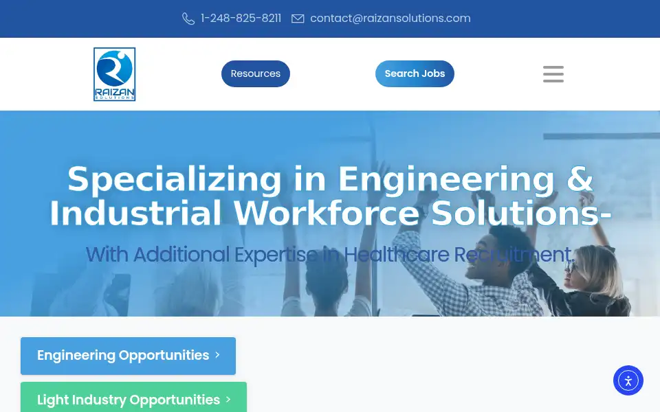 Screenshot of raizansolutions.com