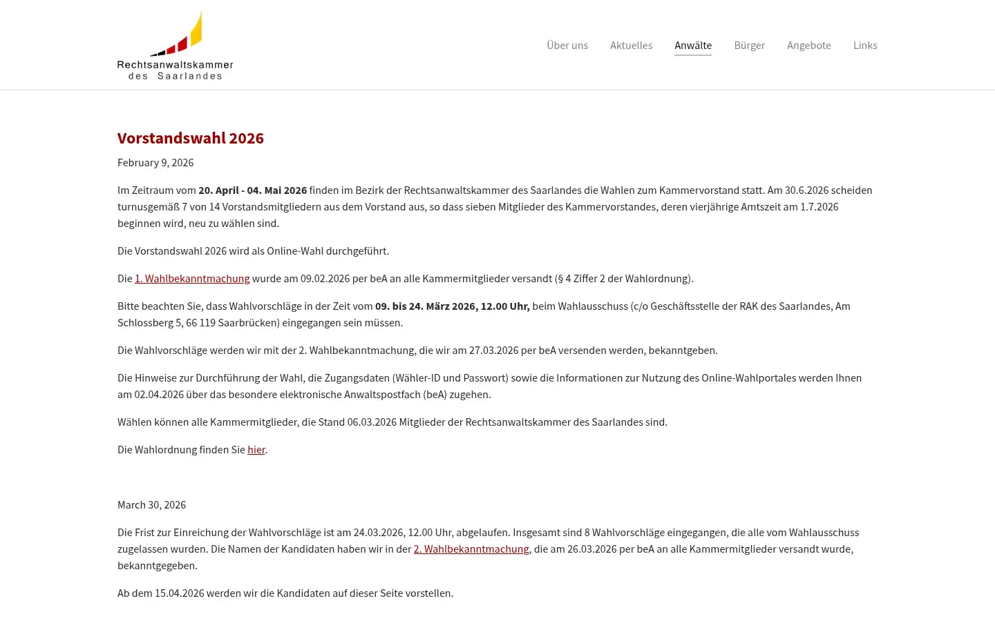 Screenshot of rak-saar.de