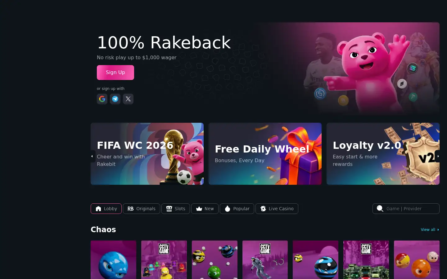Screenshot of rakebit.com