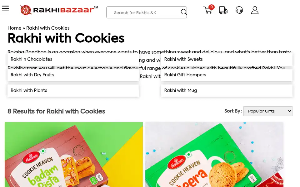 Screenshot of rakhibazaar.com