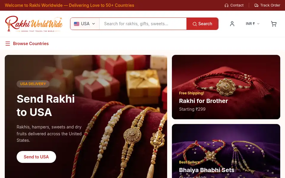 Screenshot of rakhiworldwide.com