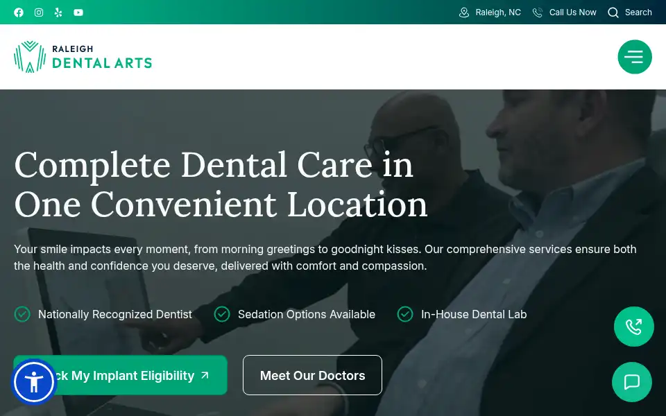 Screenshot of raleighdentalarts.com