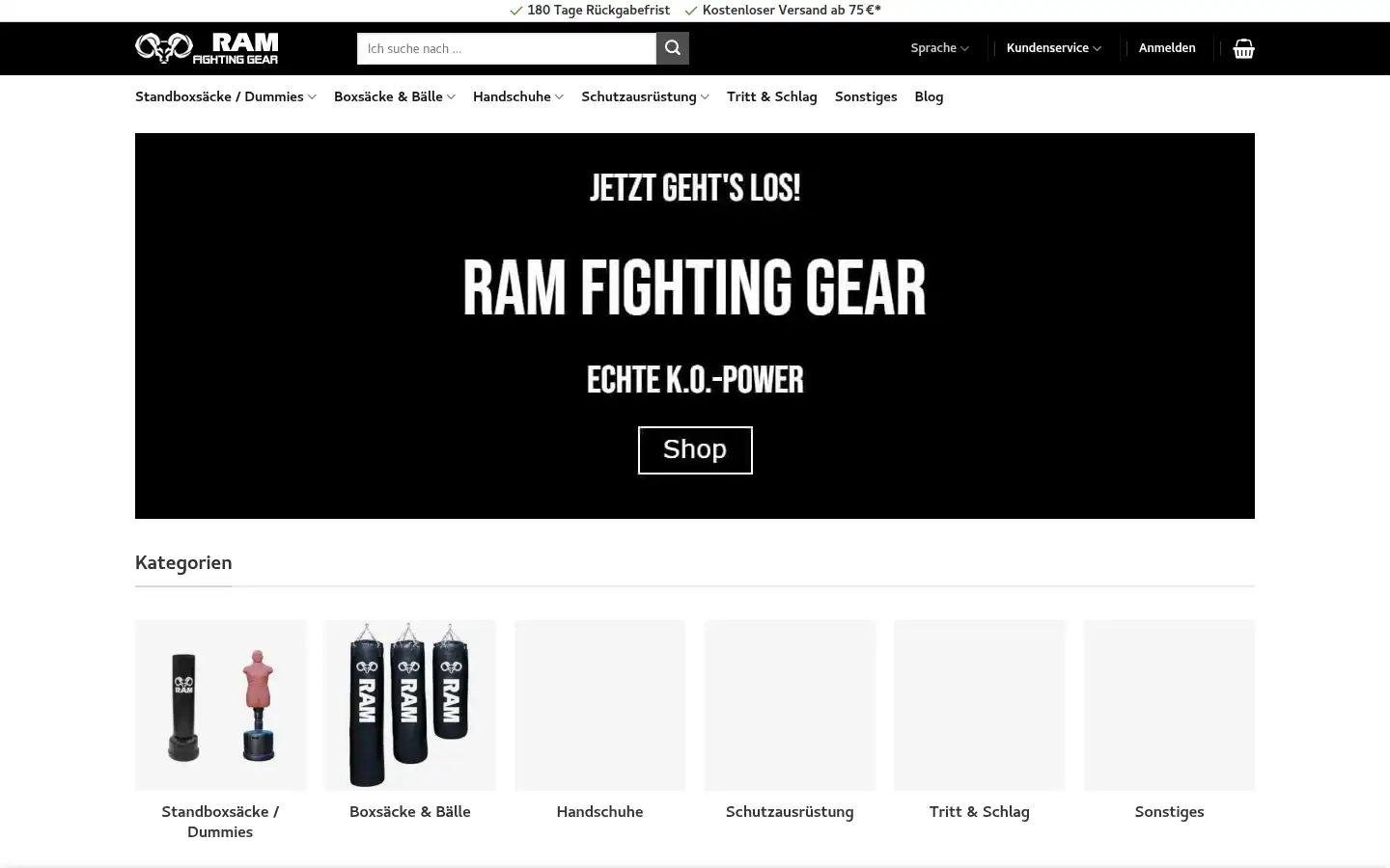 Screenshot of ramfightinggear.de