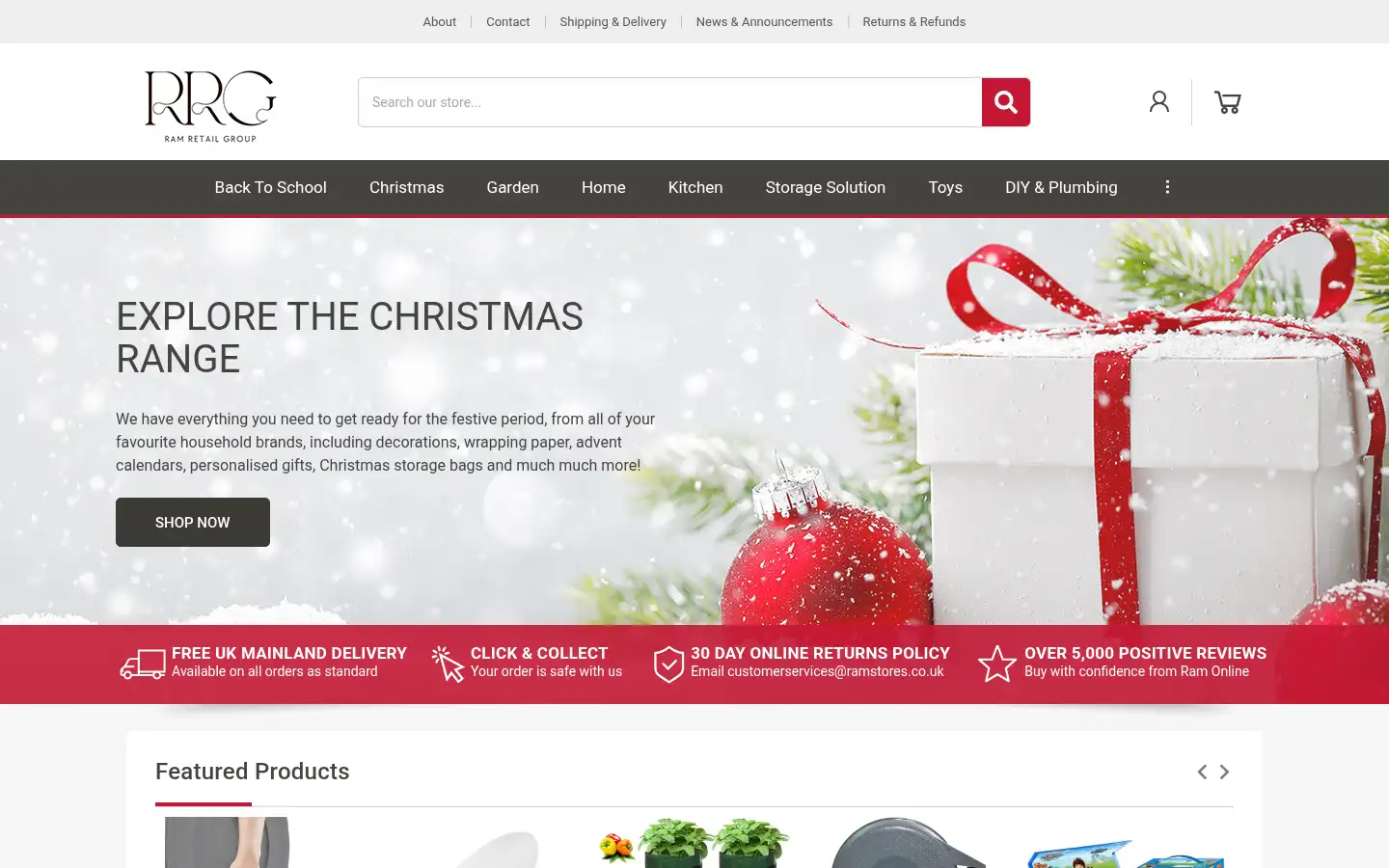 Screenshot of ramstores.co.uk