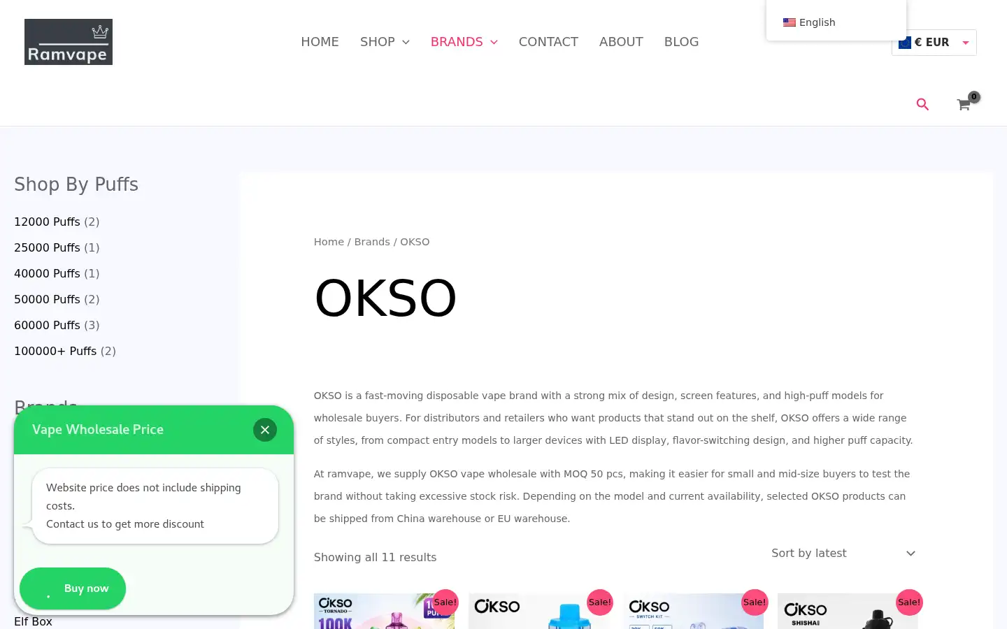 Screenshot of ramvape.com