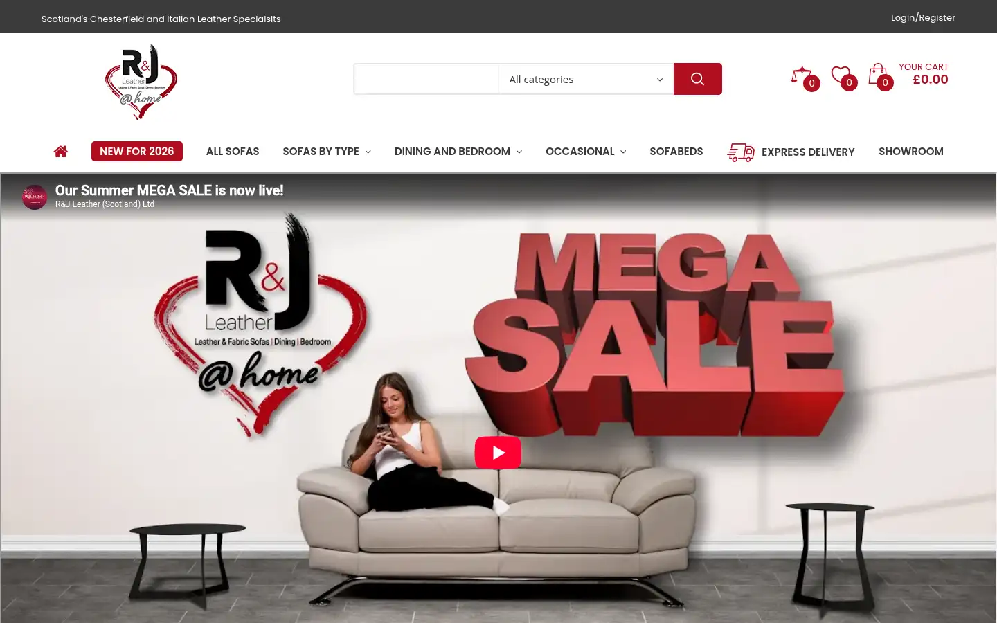 Screenshot of randjleather.co.uk