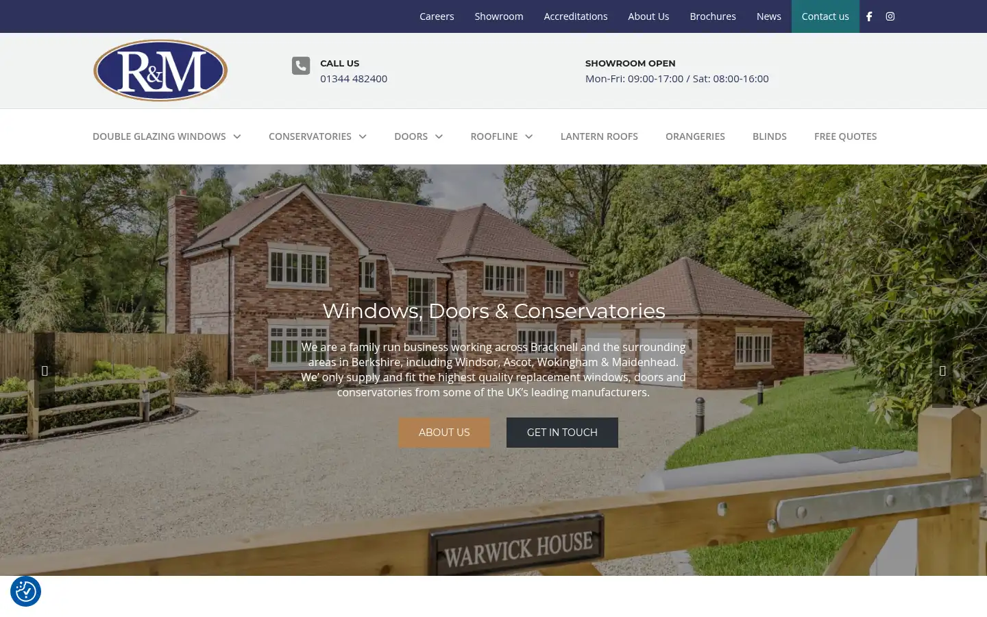 Screenshot of randmwindows.co.uk