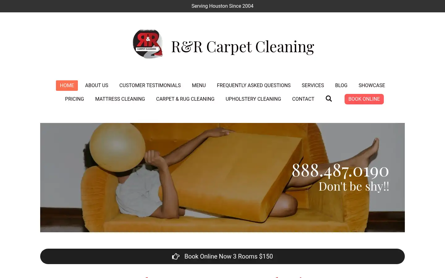Screenshot of randrcarpetcleaning.com