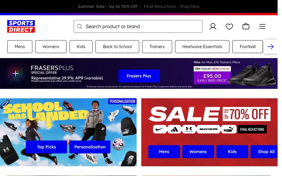 Screenshot of rangersmegastore.com