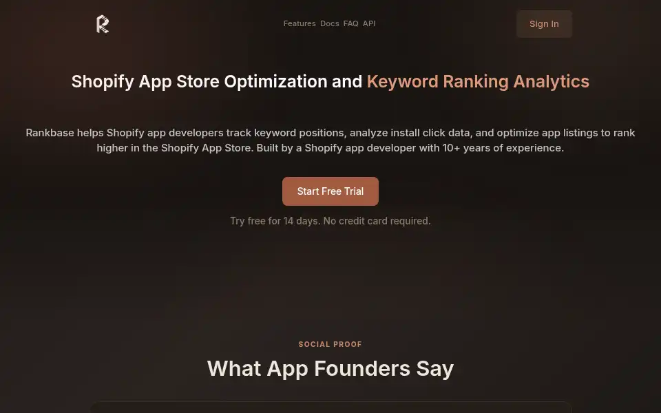 Screenshot of rankbase.io