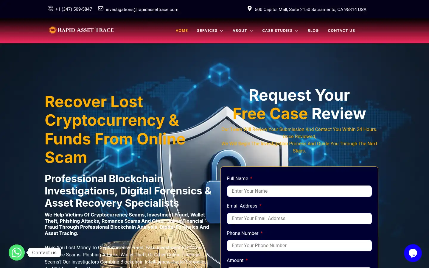 Screenshot of rapidassettrace.com