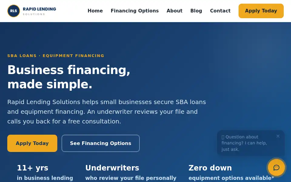 Screenshot of rapidlendingsolutions.net