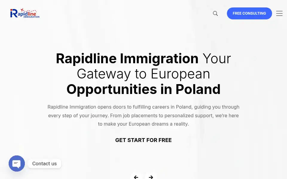 Screenshot of rapidlineimmigration.com