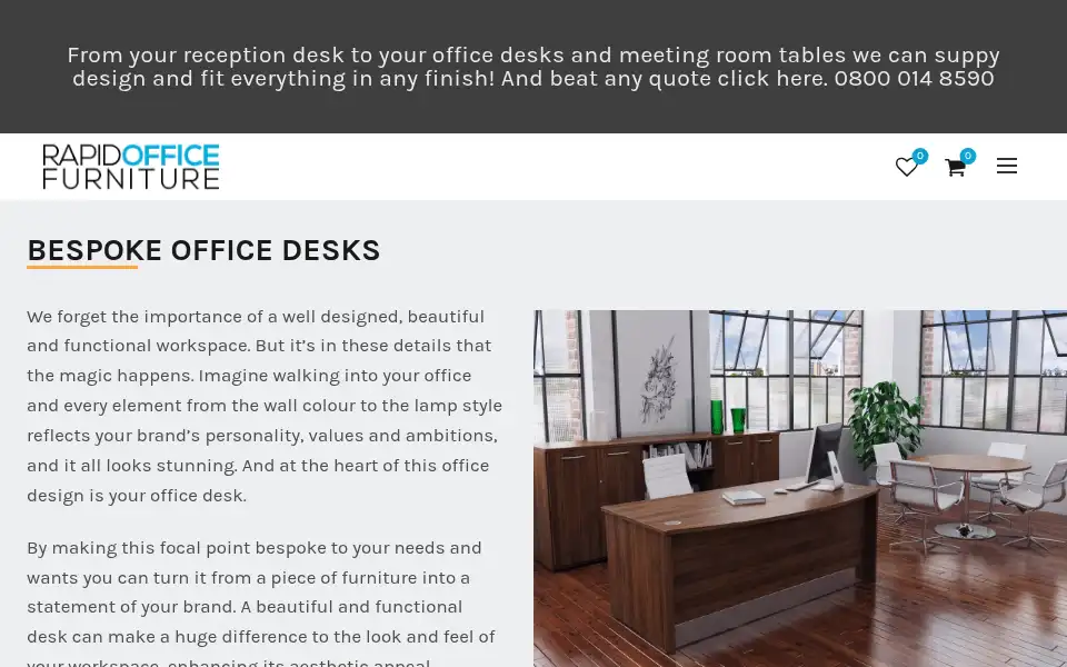 Screenshot of rapidoffice.furniture