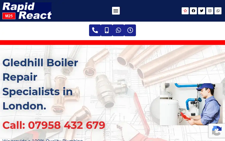Screenshot of rapidreactplumbing.co.uk
