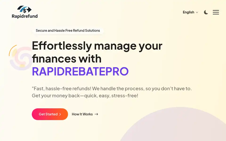 Screenshot of rapidrebatepro.com