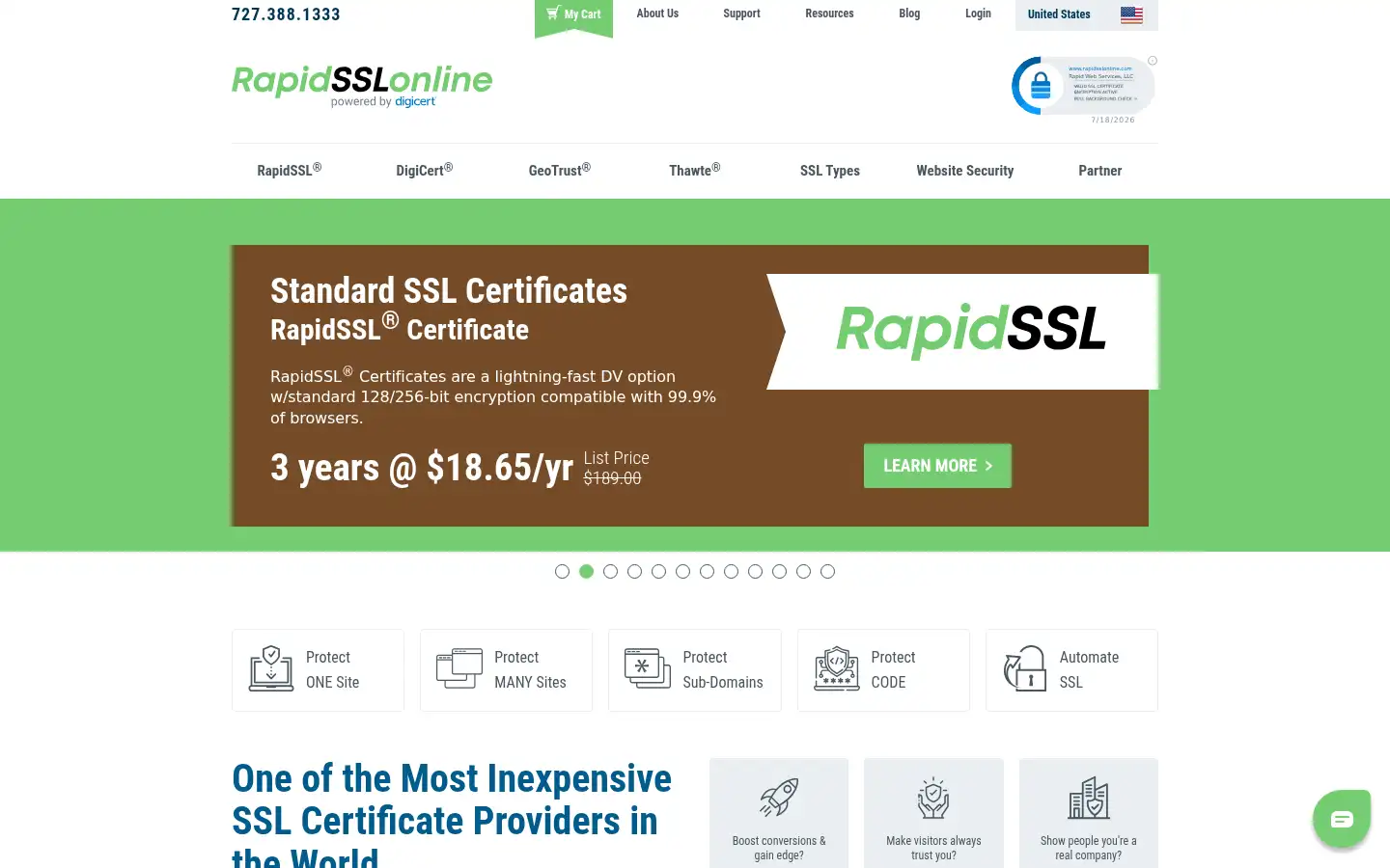Screenshot of rapidsslonline.com