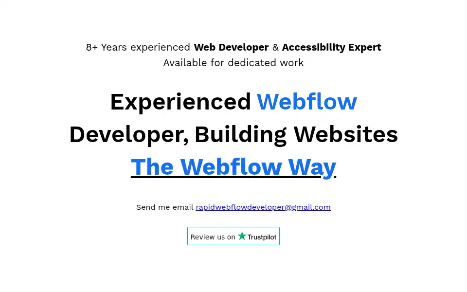 Screenshot of rapidwebflowdeveloper.com
